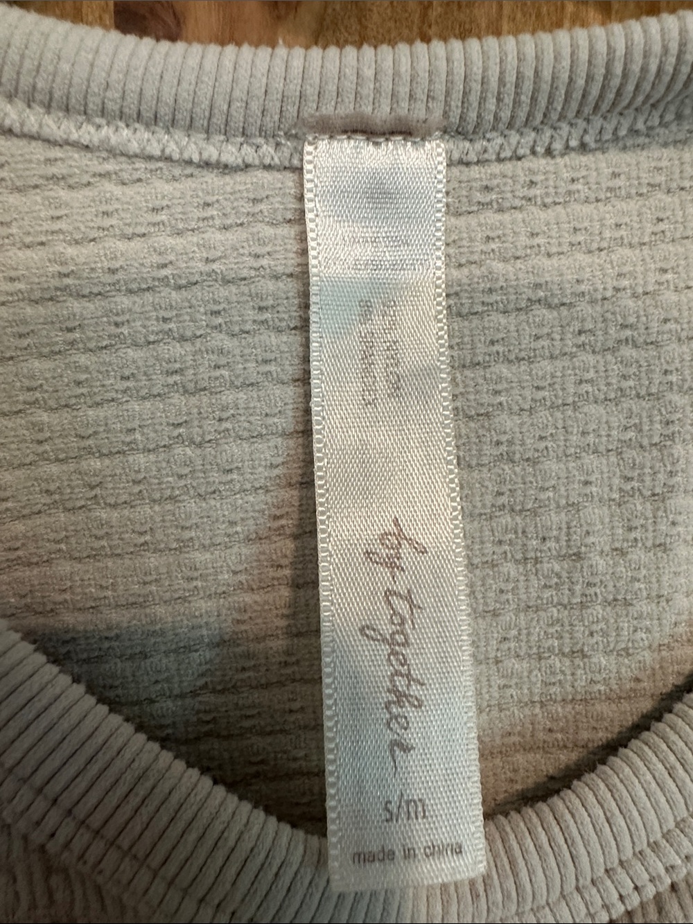 Together Light Gray Waffle Crop Tank - Picture 2 of 6